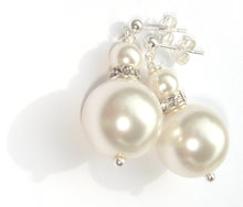 Load image into Gallery viewer, Lucy Swarovski® Crystal Pearl Mono-Chrome Earrings