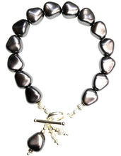Load image into Gallery viewer, Rebecca Misshapen Pearl Bracelet with Pearl and Sterling Silver Bead Drop