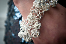 Load image into Gallery viewer, Flora 5-Row Multi-Sized Crystal Balls on Sterling Silver Chain Bracelet
