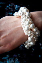 Load image into Gallery viewer, Lucy Swarovski® Crystal Pearl 5-Row Twist Cuff Multi Bead Size Bracelet