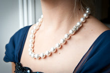 Load image into Gallery viewer, Sophie Swarovski® Crystal Pearl Necklace with Single Crystal Ball
