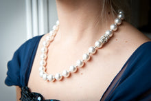 Load image into Gallery viewer, Sophie Swarovski® Crystal Pearl Necklace with Single Crystal Ball
