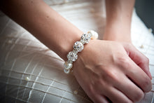 Load image into Gallery viewer, Sophie Swarovski® Crystal Pearl Bracelet with Triple Crystal Balls