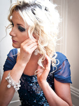 Load image into Gallery viewer, Flora 5-Row Multi-Sized Crystal Balls on Sterling Silver Chain Bracelet