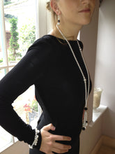 Load image into Gallery viewer, Lucy Mono-Chrome Swarovski® Crystal Pearl 3-Row Twist Cuff Bracelet