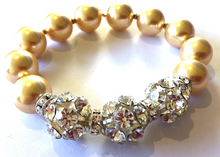 Load image into Gallery viewer, Discontinued Colour Sophie Swarovski® Crystal Pearl Bracelet with Triple Crystal Balls