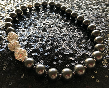 Load image into Gallery viewer, Rebecca X-Large Pearl Necklace with Triple Crystal Balls