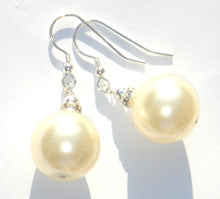 Load image into Gallery viewer, Rebecca X-Large Pearl with Crystal Rondelle Earrings