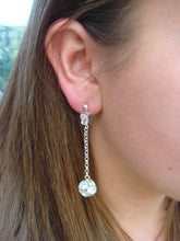 Load image into Gallery viewer, Flora Crystal Ball and Swarovski® Crystal Butterfly Drop Earrings
