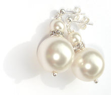 Load image into Gallery viewer, Lucy Swarovski® Double Mono-Chrome Crystal Pearl Earrings
