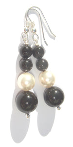 Lucy Graduated (4 x) Mono-Chrome Swarovski® Crystal Pearls Earrings