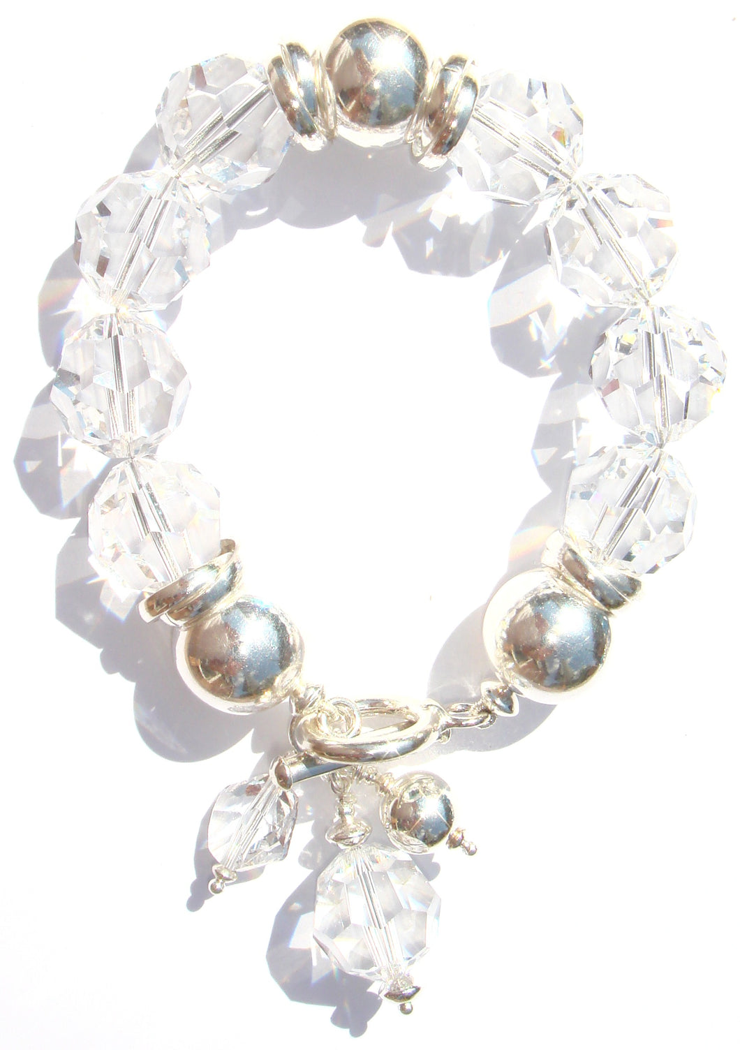 Flora Swarovski® Faceted Crystal and Sterling Silver Bracelet