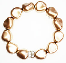 Load image into Gallery viewer, Rebecca Misshapen Pearl Bracelet  with Square Crystal Rondelle(s)
