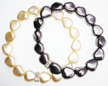 Load image into Gallery viewer, Rebecca Misshapen Pearl Bracelet  with Square Crystal Rondelle(s)
