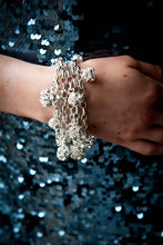 Load image into Gallery viewer, Flora 5-Row Multi-Sized Crystal Balls on Sterling Silver Chain Bracelet
