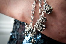 Load image into Gallery viewer, Flora 3-Row Multi-Sized Crystal Balls on Sterling Silver Chains Bracelet
