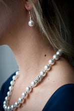 Load image into Gallery viewer, Sophie Swarovski® Crystal Pearl Necklace with Single Crystal Ball
