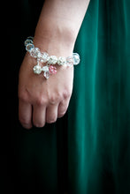 Load image into Gallery viewer, Flora Swarovski® Faceted Crystal and Crystal Ball Bracelet with Crystal Flower Drop
