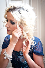 Load image into Gallery viewer, Flora Multi-Sized Crystal Ball Earrings on Sterling Silver Chain
