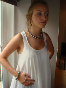 Rebecca X-Large Pearl Bracelet with Single Sterling Silver Ball