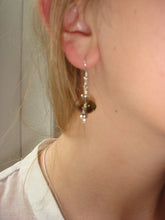 Load image into Gallery viewer, Freya Dark Champagne Faceted Crystal Earring
