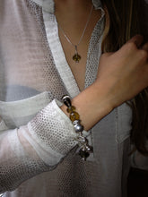 Load image into Gallery viewer, Freya Dark Champagne Faceted Crystal Drop on Sterling Silver Chain
