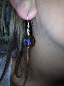 Flora AB Dark Champagne or Pink Faceted Crystal Earrings