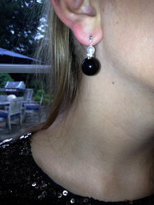 Lucy Swarovski® Double Mono-Chrome Crystal Pearl Earrings