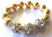 Load image into Gallery viewer, Discontinued Colour Sophie Swarovski® Crystal Pearl Bracelet with Triple Crystal Balls
