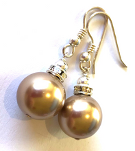 Load image into Gallery viewer, Discontinued Colour Sophie Swarovski® Crystal Pearl Earrings with Crystal Rondelles
