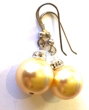 Load image into Gallery viewer, Discontinued Colour Sophie Swarovski® Crystal Pearl Earrings with Crystal Rondelles
