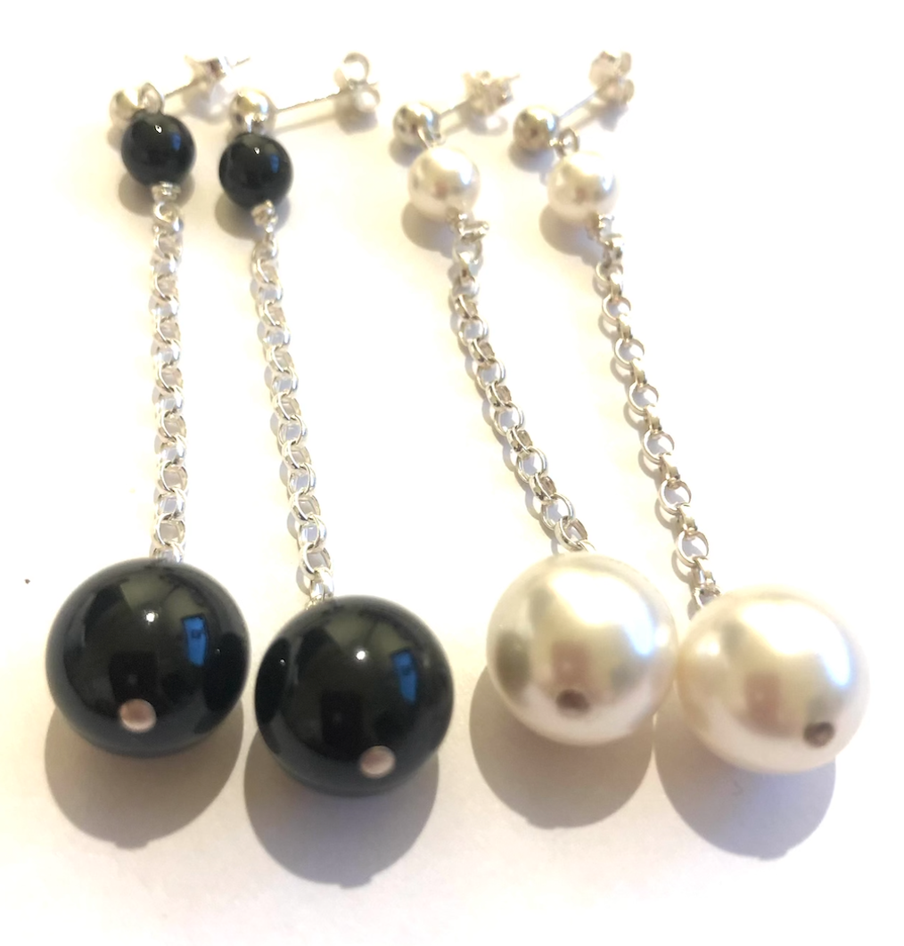 Lucy Swarovski® Crystal Pearl Double Drop Earrings