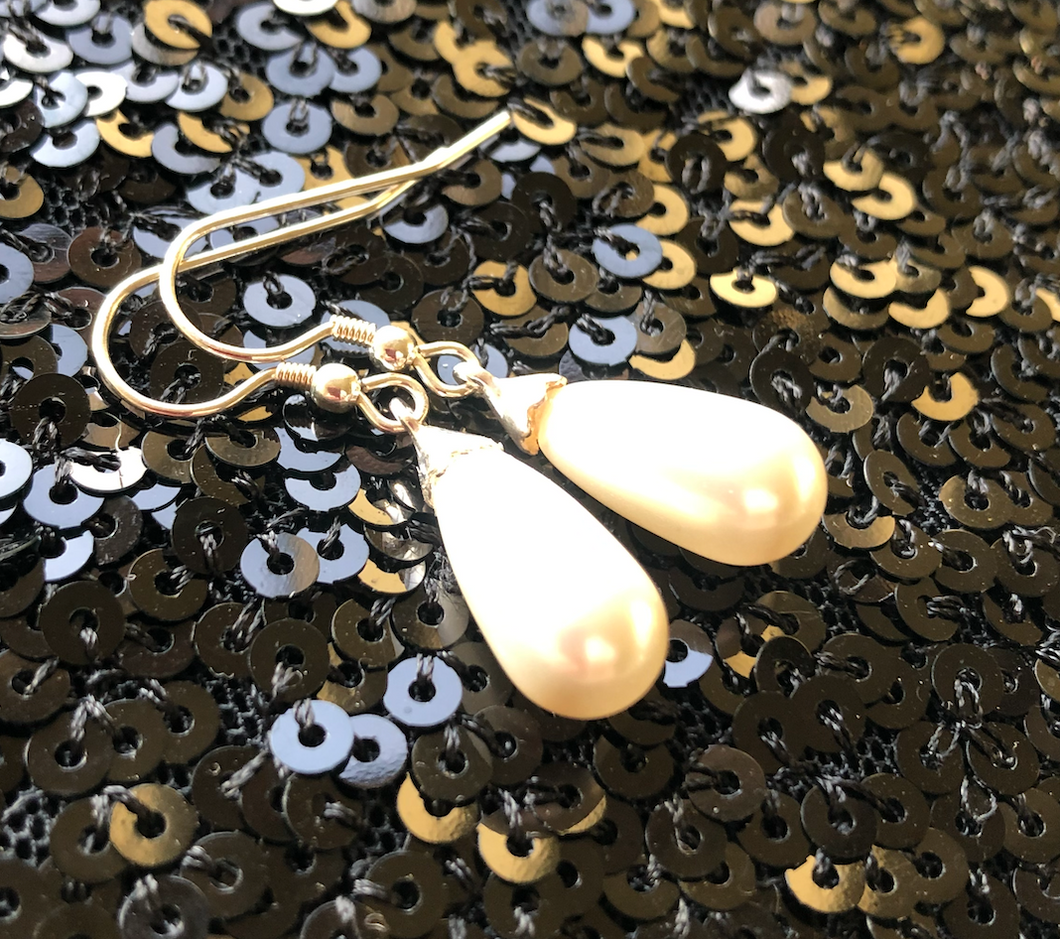 Lucy Pear Shaped Swarovski® Crystal Pearl Earrings