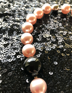 Sophie Swarovski® Crystal Pearl Necklace with Single Black Onyx Ball