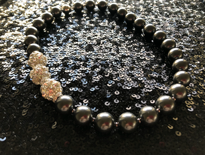 Sophie Swarovski® Crystal Pearl Necklace with Triple Crystal Balls