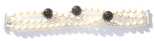 Load image into Gallery viewer, Lucy Mono-Chrome Swarovski® Crystal Pearl 3-Row Twist Cuff Bracelet
