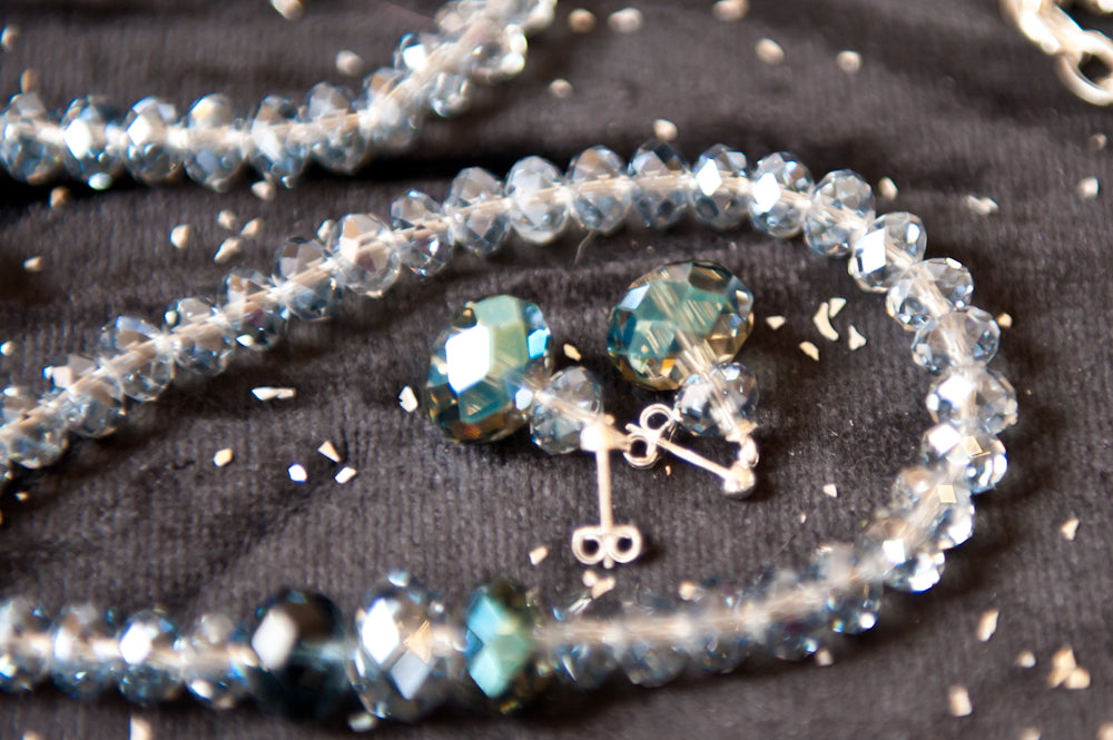 Freya Shimmering and Glistening Glass Stone Earrings
