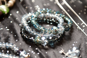 Freya Shimmering and Glistening Glass Stone Bracelets