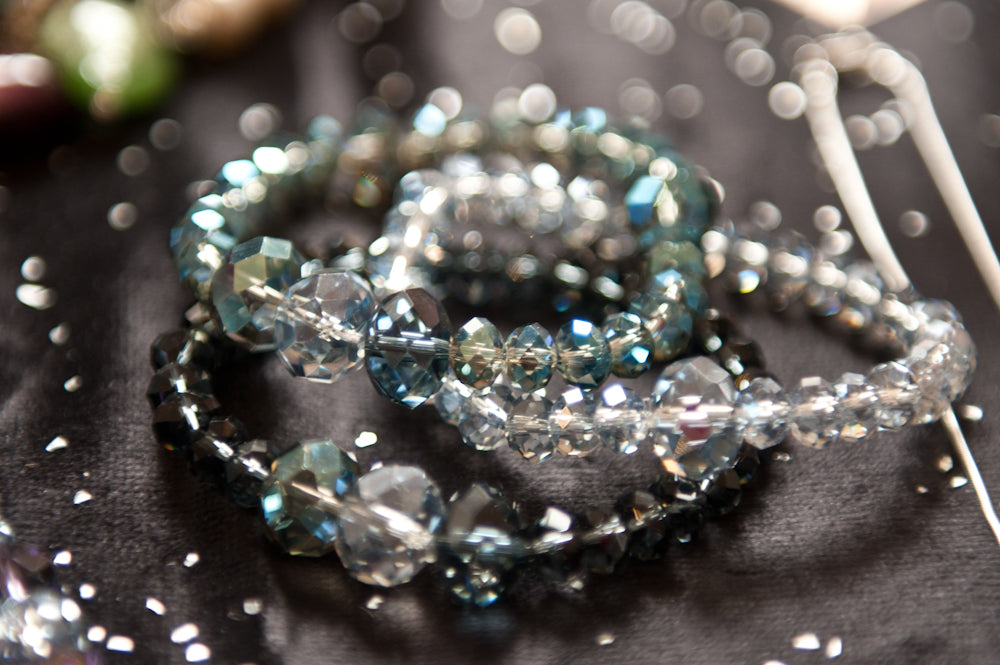Freya Shimmering and Glistening Glass Stone Bracelets