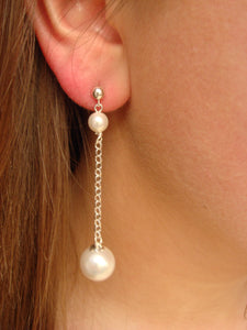 Lucy Swarovski® Crystal Pearl Double Drop Earrings