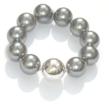 Load image into Gallery viewer, Rebecca X-Large Pearl Bracelet with Single Sterling Silver Ball

