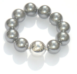 Rebecca X-Large Pearl Bracelet with Single Sterling Silver Ball