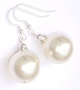 Rebecca X-Large Pearl with Crystal Rondelle Earrings
